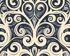 Intricate Tribal Pattern with Rhythmic Swirls