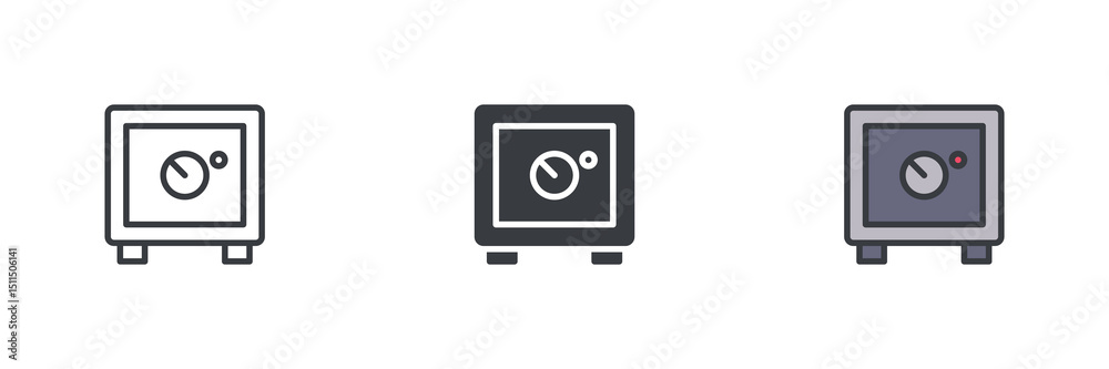 Aufkleber Safe box different style icon set