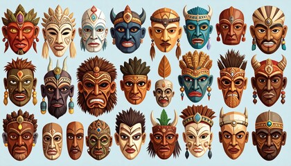 Ancient Tribal Masks Collection with Unsettling Cultural Curses