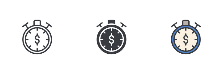 Time is money different style icon set