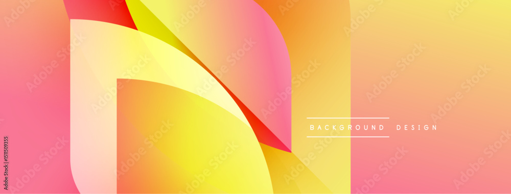 Leinwandbilder abstract geometric shapes blend vibrant pinks, yellows, oranges. gradient colors create dynamic visu