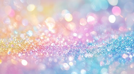 Abstract pastel rainbow glitter bokeh