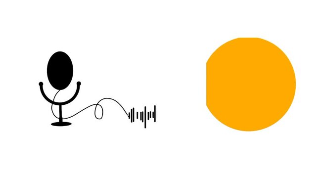 Podcasting and broadcasting concept with waveform and microphone
