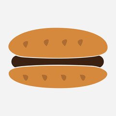 Hamburger with Bun Illustration