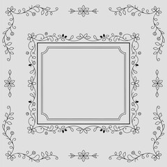 Decorative vintage frames and borders. Vector design. floral ornament.