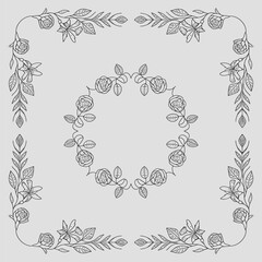 Decorative vintage frames and borders. Vector design. floral ornament.