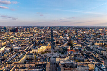 The city of Łódź - view of Freedom Square. Lodz, Poland.	