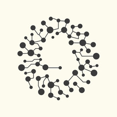 Molecular circuit with a circular shape, connection technology, and a digital network.