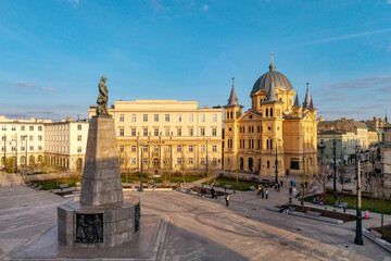 The city of Łódź - view of Freedom Square. Lodz, Poland.	