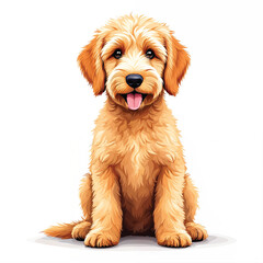 Labradoodle Puppy Vector Illustration isolated