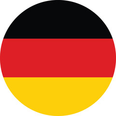 National flag of Germany circular design with isolated background