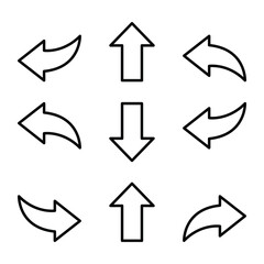 Outline Arrow Icon Set, Minimalist Directional Vector Arrows Pack.