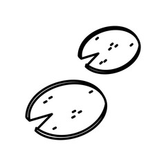 minimalist icon vector illustration of lotus leafs in doodle artline style. high resolution and editable perfect for symbol, logo, design element, sticker,  or poster