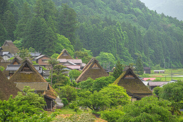 京都 美山かやぶきの里の風景