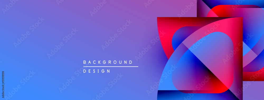 Poster Abstract gradient design. Blue, purple, red layers create dynamic visual effect. Modern background for digital projects.