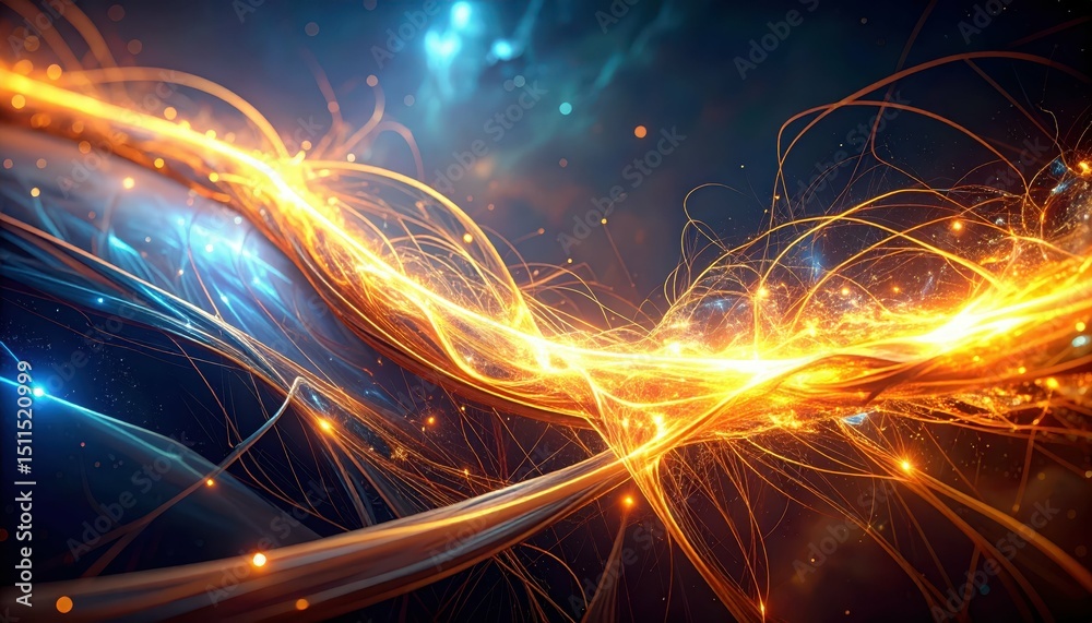 Poster abstract cosmic strings depicting theoretical physics concepts