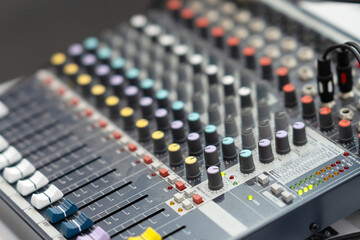 mixing console, sound control console, audio mixer