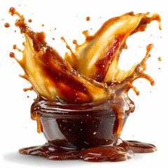 BBQ Sauce Splash Delicious Brown Sauce Photography for Food Blogs  Websites on white background