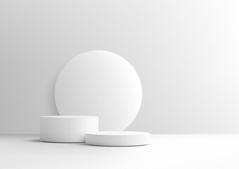 minimalist white podium display modern clean showcase product mockup studio background