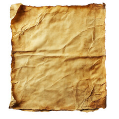 Aged, crumpled parchment paper with rough, weathered edges and a vintage appearance.