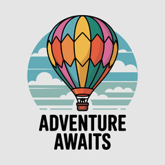 Fototapeta premium balloon, air, sky, hot, hot air balloon, vector, fly, illustration, travel, basket, design, transport, transportation, balloons, fun, flight, color, flying, icon, symbol, adventure, airship, up, vinta