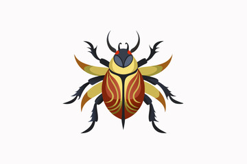 vector illustration of a silking  beetle