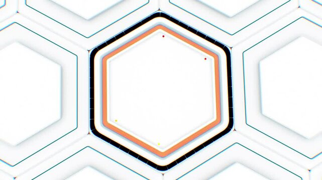 This title captures the main elements: the abstract style, blue color, geometric pattern (like hexagons), metal frame, and blank space for text Let me know if you want a shorter or more creative versi