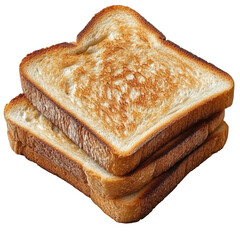 Golden perfection: Stack of freshly toasted bread slices for breakfast treat
