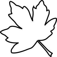 Fall leaves icon in line style. isolated on transparent background