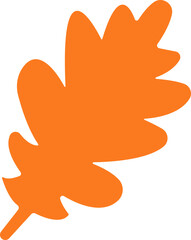 Fall leaves icon in flat style. isolated on transparent background