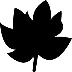 Fall leaves icon in flat style. isolated on transparent background