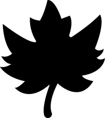 Fall leaves icon in flat style. isolated on transparent background