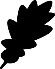 Fall leaves icon in flat style. isolated on transparent background