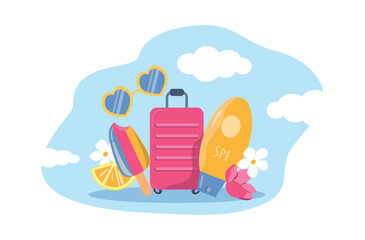 vector illustration in flat style. travel, vacation