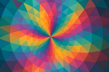 A world of kaleidoscopic abstract gradients in purple, blue, and yellow.