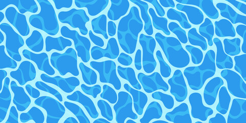 Blue water surface background. Summer sea waves abstract design with sun light reflection effect