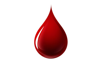 red blood drop - isolated on white background