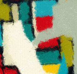 Abstract art brush strokes color blending template background, canvas texture applied.