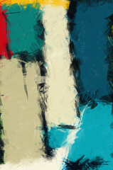 Abstract art brush strokes color blending template background, canvas texture applied.