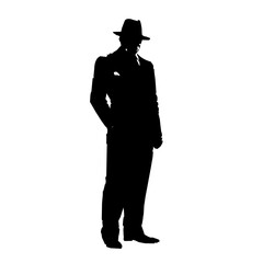 Mysterious Man Silhouette Vector