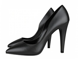 Fototapeta premium Elegant Black Leather Heels: A Classic Minimalist Design
