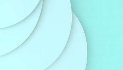 Mint Green Abstract Design with Curved Layers for Calming Visual Art