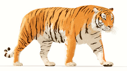 Obraz premium Tiger illustration card simple vector on white background - 