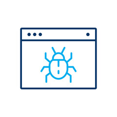 Cyber attack icon. Vector illustration. Editable stroke.