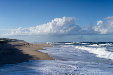 Sunshine Coast early morning, blue sky, clear ocean