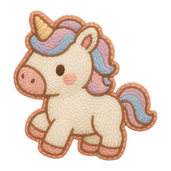 PNG Cute embroidered unicorn illustration.