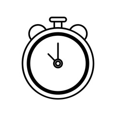Elegant Alarm Clock Silhouette Vector Icon UI