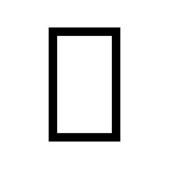 Rectangle-vertical icon in black, outline style and white background