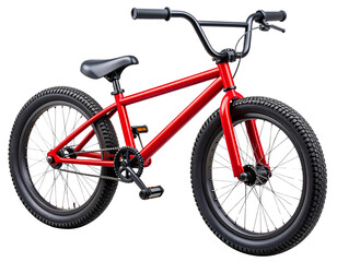 Freestyle Red BMX Bike for Tricks and Stunts, Transparent Background