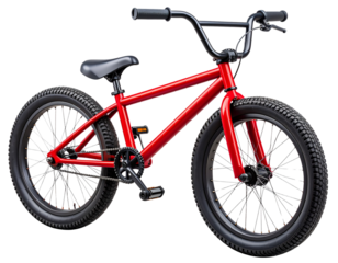 Freestyle Red BMX Bike for Tricks and Stunts, Transparent Background